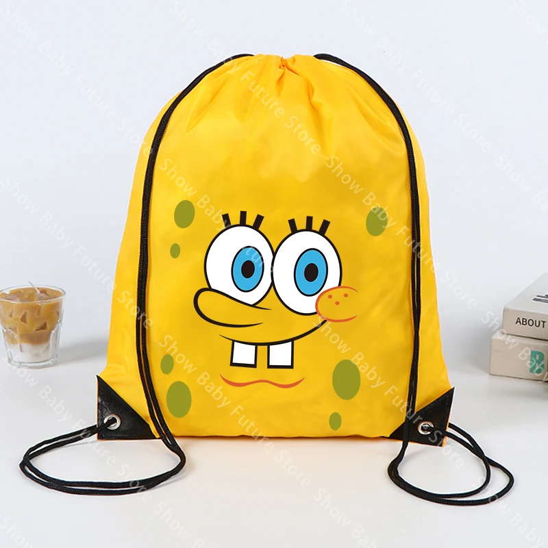 Bob Esponja mochila saco impermeable con cordón para niños - imagen 2