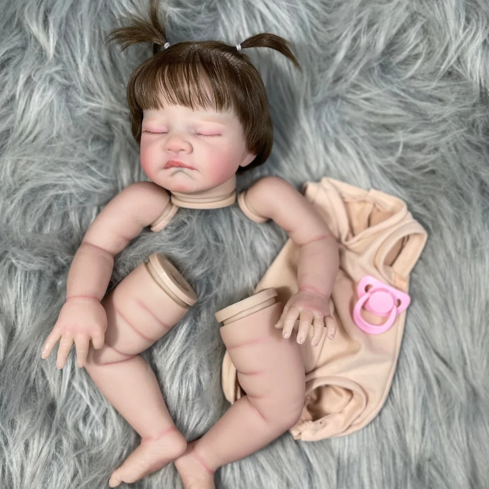 Muñeco realista de vinilo dormido con pelo implantado y piel 3D - imagen 3