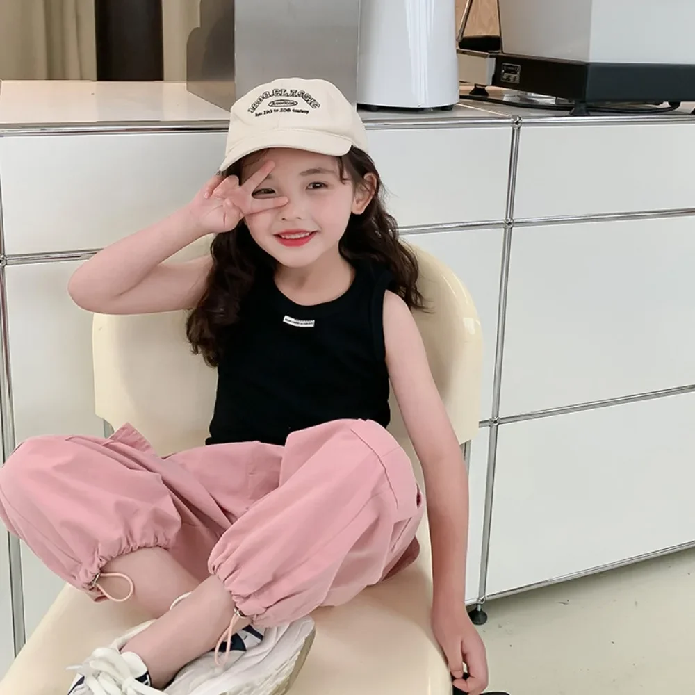 Camiseta sin mangas de algodón para niños, verano, costuras planas - imagen 5