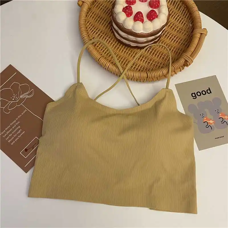 Top elástico de seda fría con tirantes cruzados para niña - imagen 5