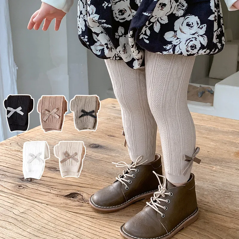 Pantimedias de algodón lisas para recién nacida niña - imagen 3