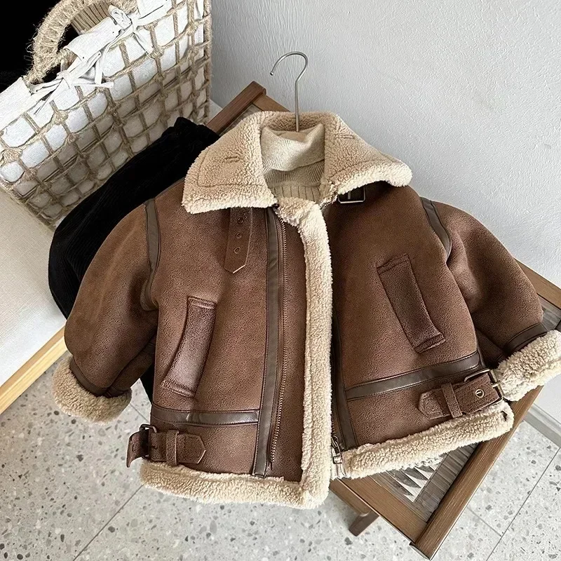 Chaqueta de invierno infantil con capucha y forro polar suave - imagen 4