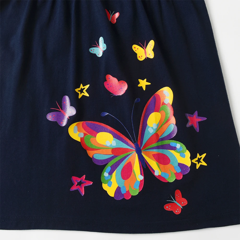 DXTON vestido de algodón sin mangas para niña mariposas verano - imagen 4