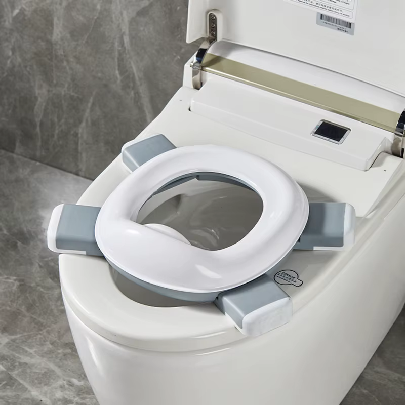 Orinal portátil de silicona para bebé tres en uno plegable azul - imagen 5