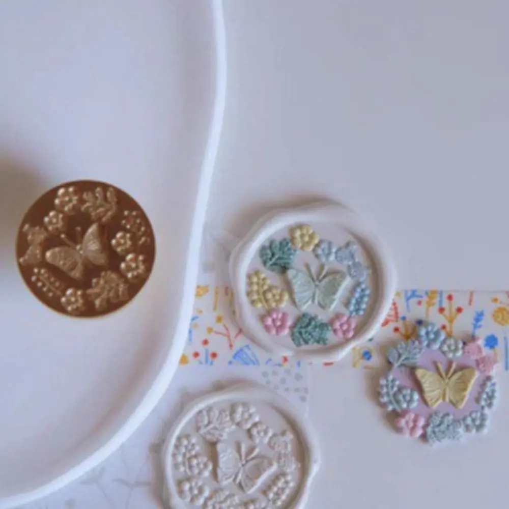 Cabezal sello de cera removible con diseños mariposa y nieve