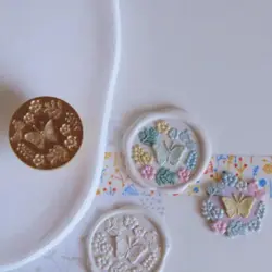 Cabezal sello de cera removible con diseños mariposa y nieve