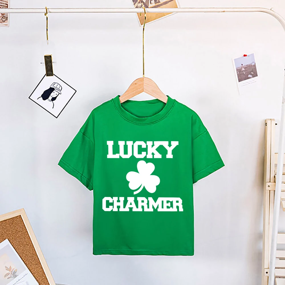 Camiseta verde con trébol para niños y niñas – Día de San Patricio - imagen 4