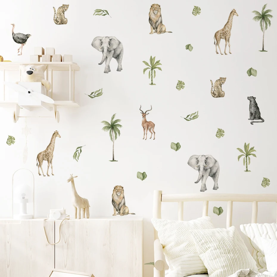 Pegatinas de vinilo con León para guardería – Estilo acuarela - imagen 5