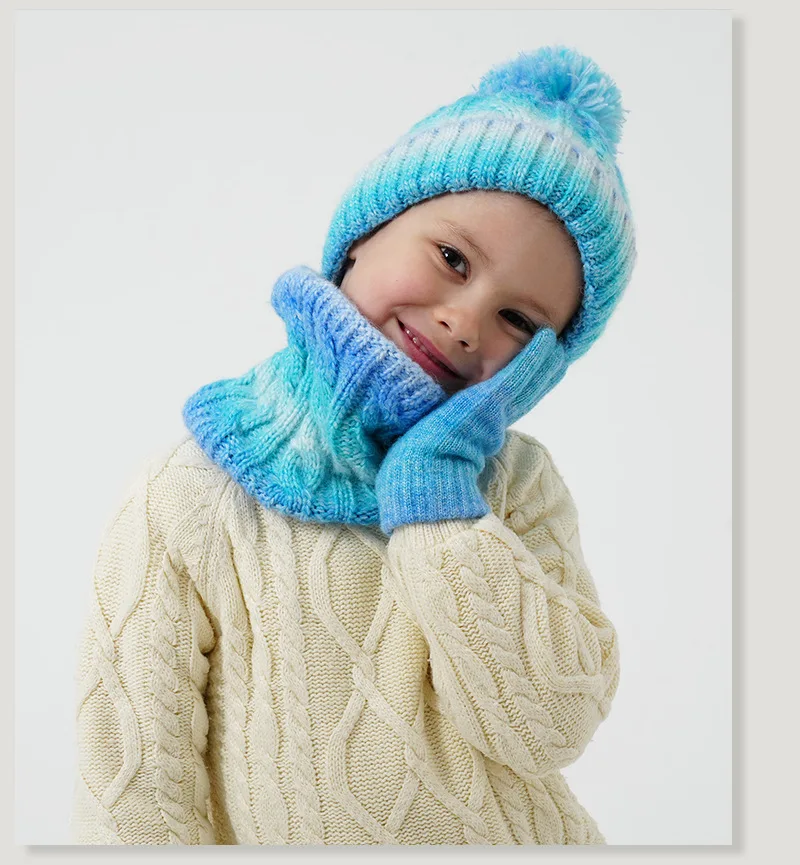 Gorro tejido cálido para niños de 3 a 8 años
