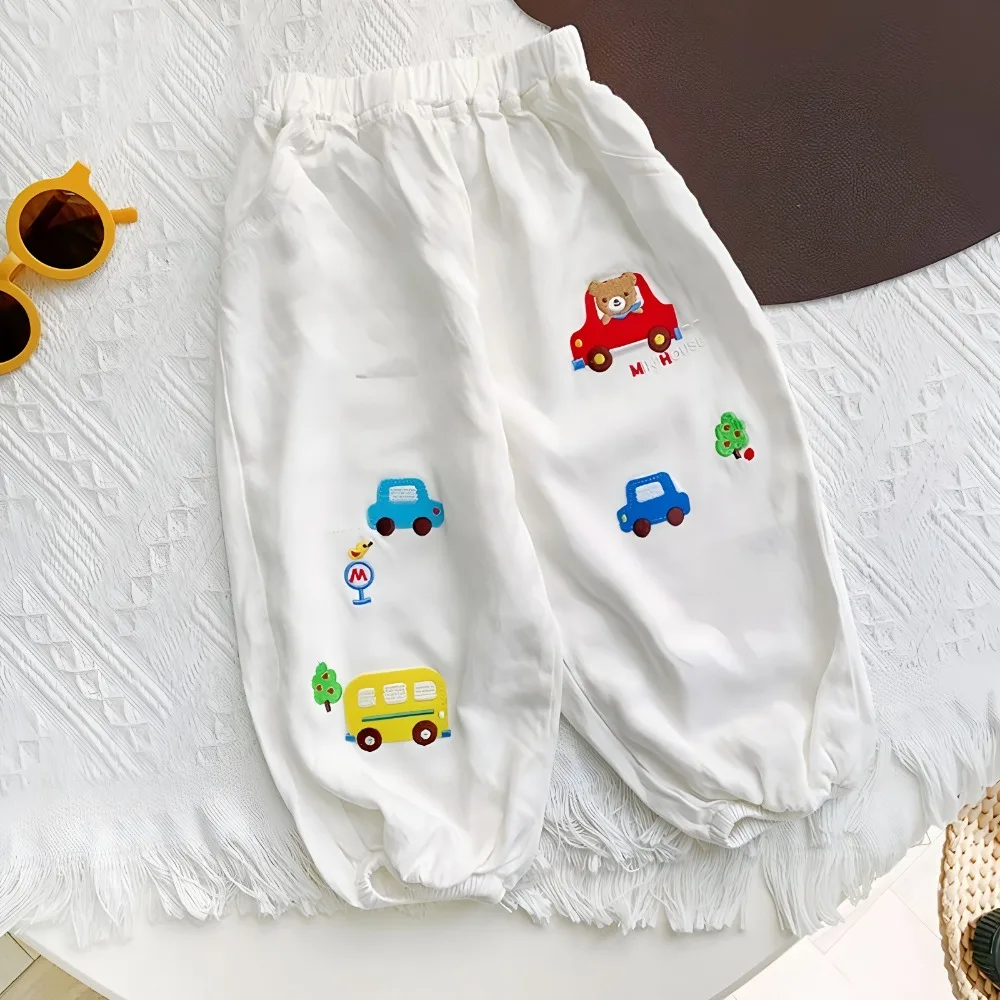 Pantalones antimosquitos harem holgados bordados para bebé verano - imagen 5