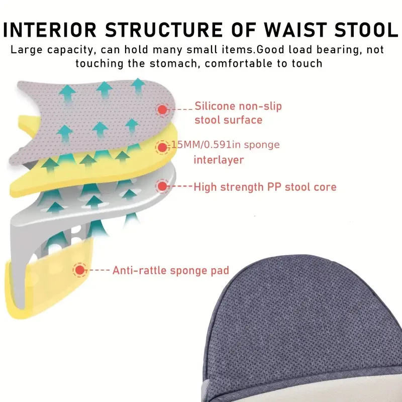 Portabebés ergonómico ligero y plegable con bolsillo y cintura - imagen 5