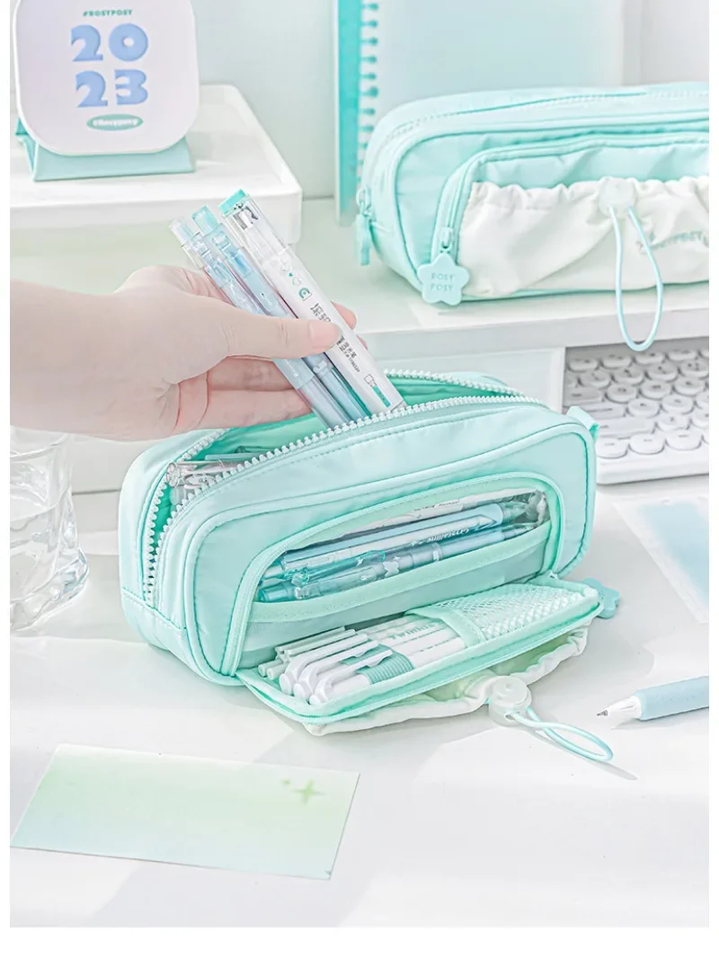 Star Bolsa de lápices infantil con cordón – Doble capa gran capacidad - imagen 4