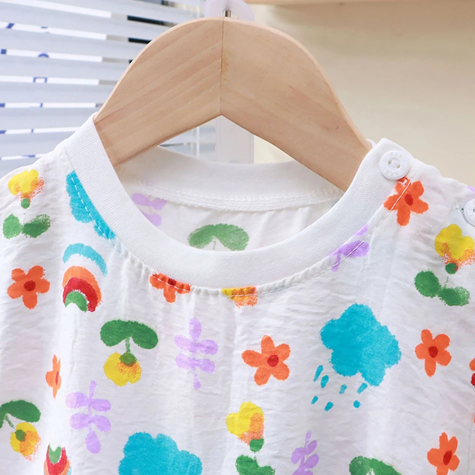 Conjunto verano niños – Pantalones cortos transpirables de manga corta - imagen 2