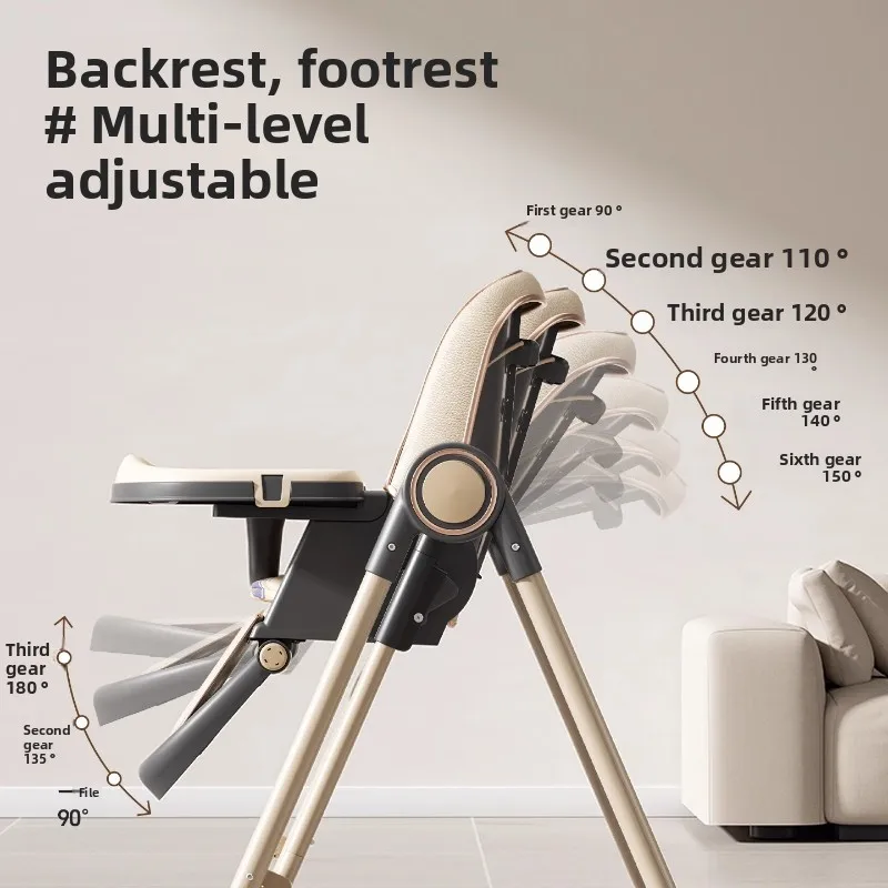 Trona para bebé con asiento mecedora plegable y ajustable - imagen 2