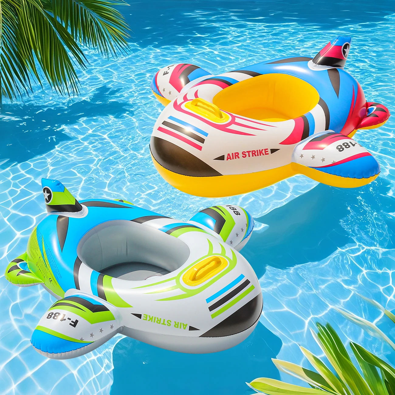 Flotador de avión inflable visto de frente