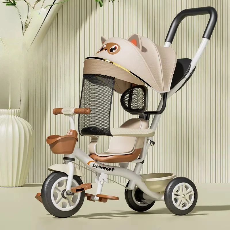 Triciclo antivuelco con mango parental y ruedas anchas para niños - imagen 4