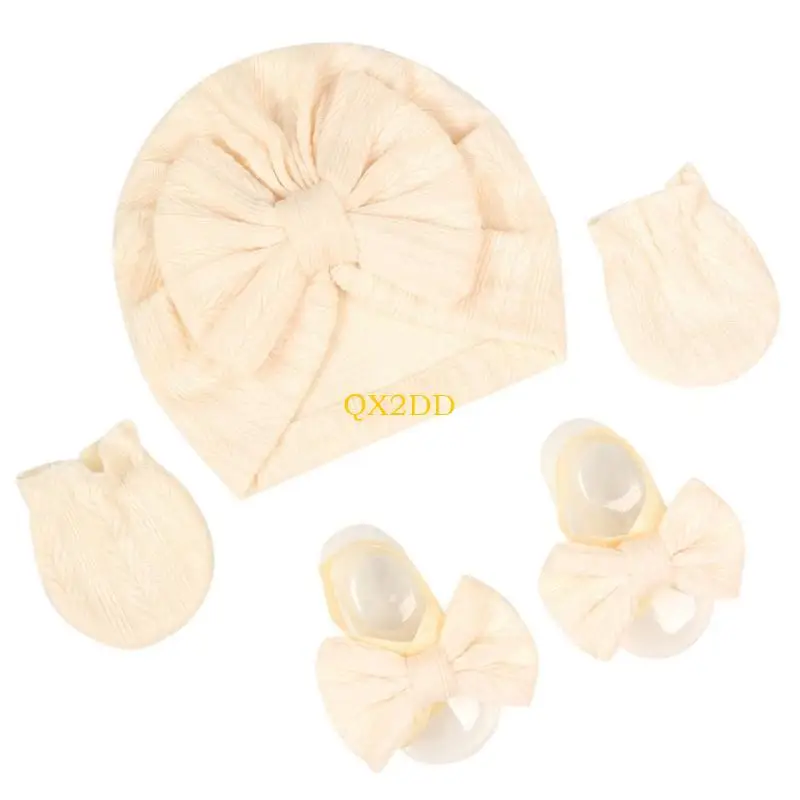QX2D turbante bebé con manoplas y lazo para hospital, guardería - imagen 3