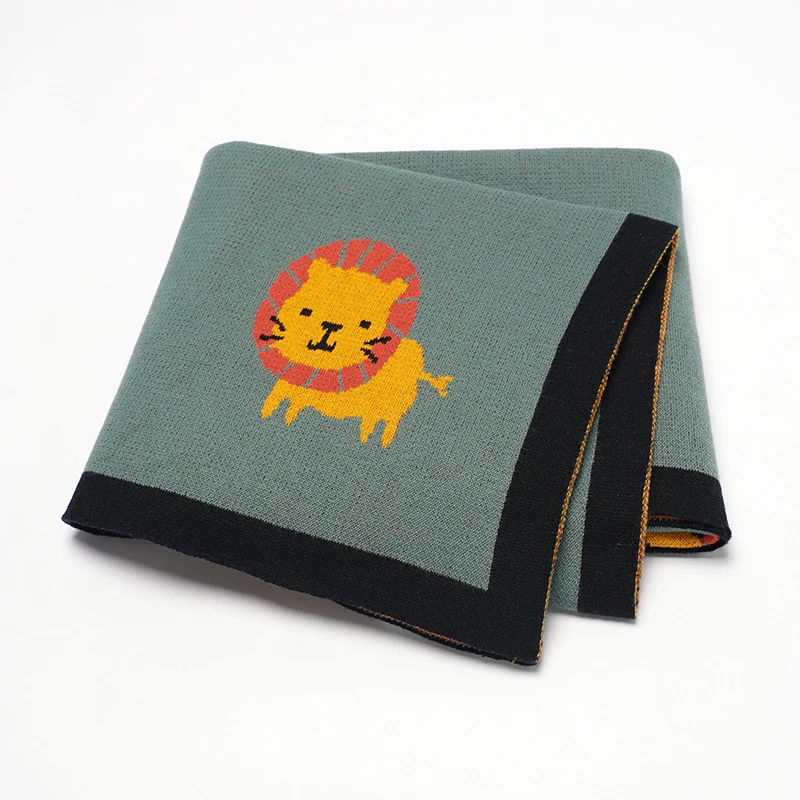 Manta de algodón con León para bebé – Extra suave para cochecito