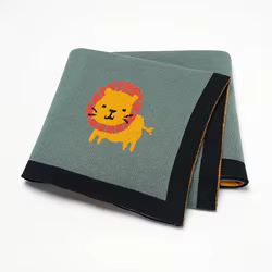 Manta de algodón con León para bebé – Extra suave para cochecito