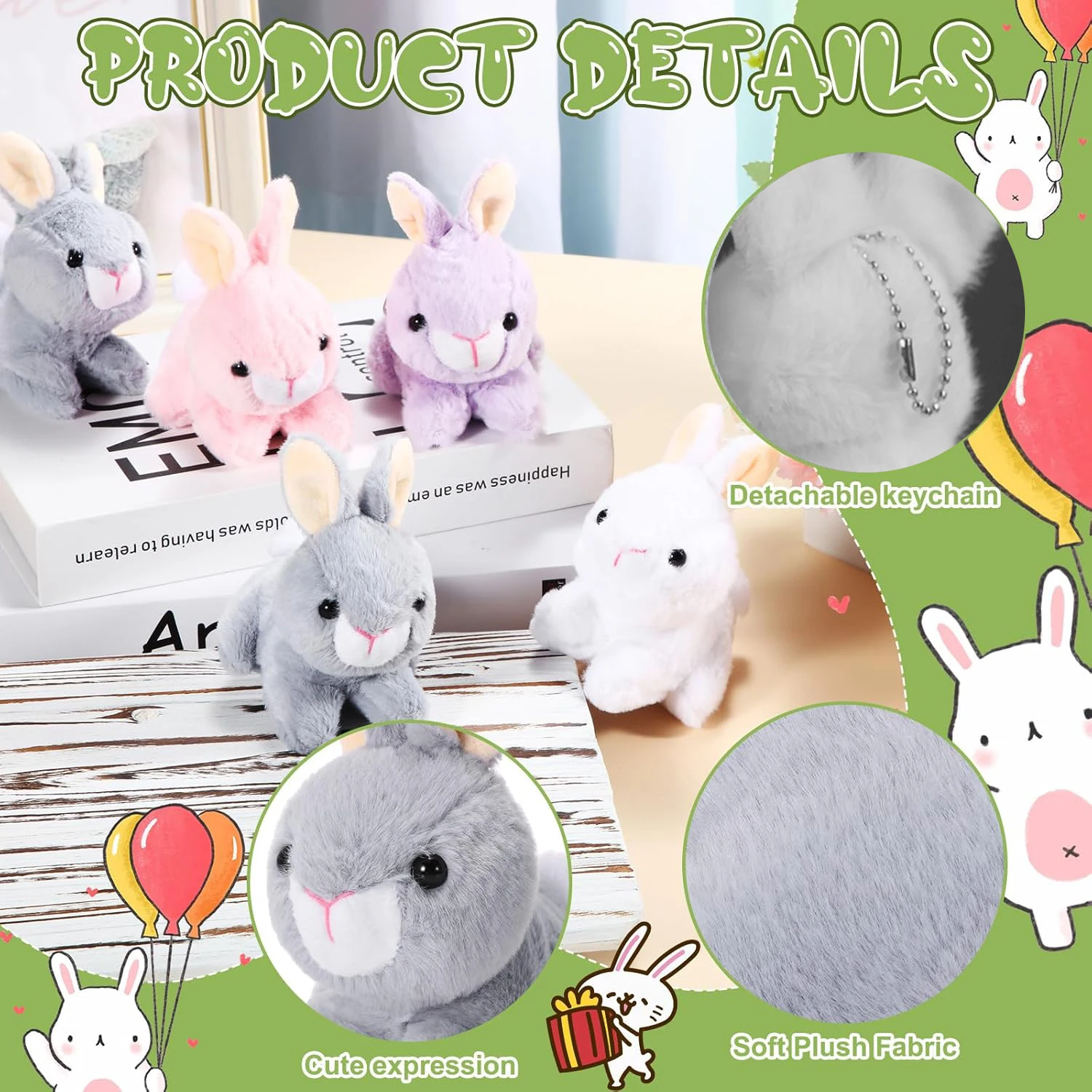 Muñeco peluche conejito de Pascua para regalar a niños - imagen 2