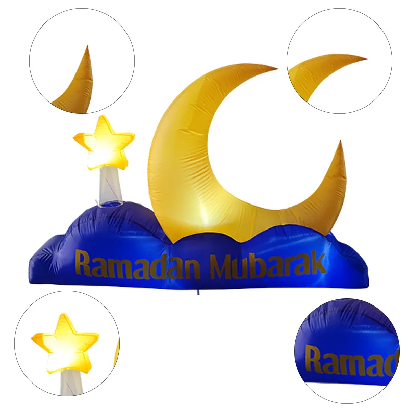 Decoración inflable de Ramadán para casa con luna y estrellas - imagen 5
