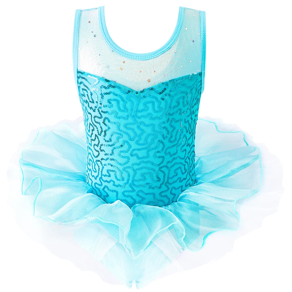Leotardos de ballet con lentejuelas para niñas, estilo tutú - imagen 5