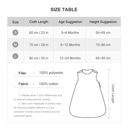 Saco de dormir ligero de algodón para bebé – suave y transpirable