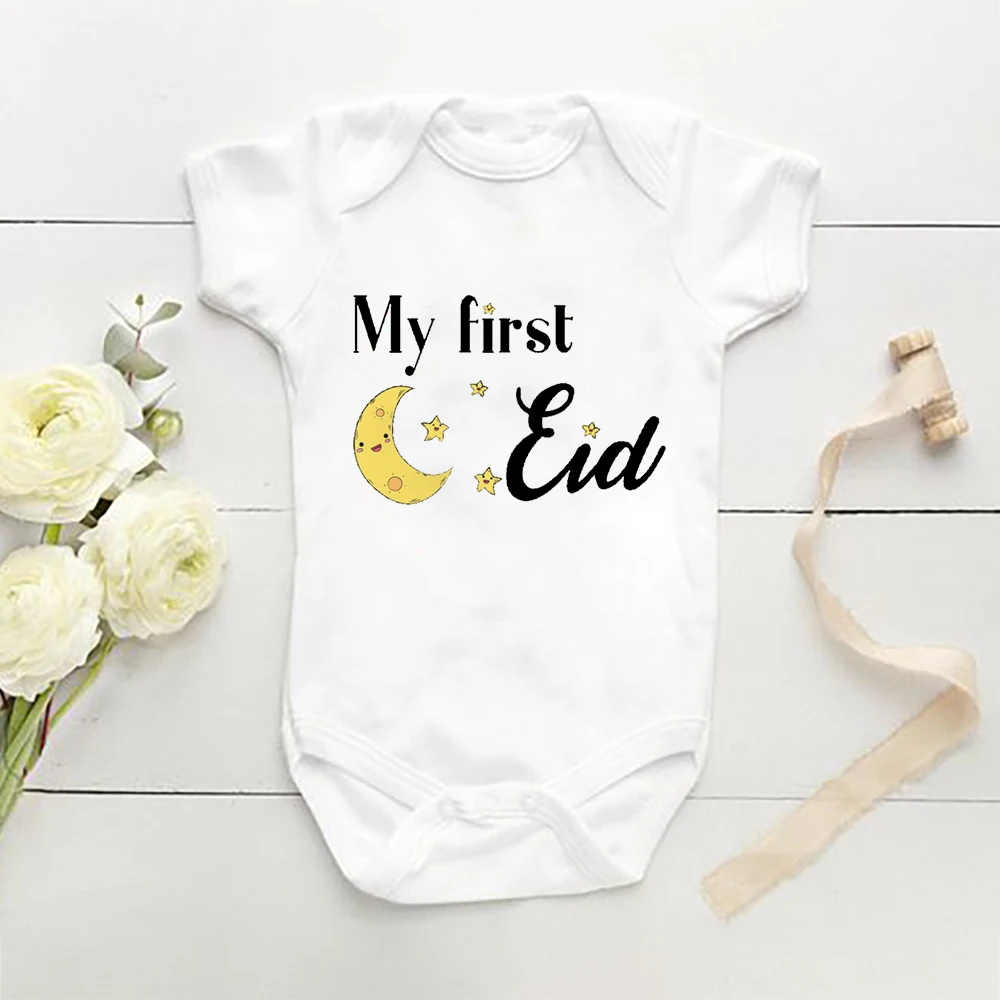 My First Eid Body de bebé recién nacido manga corta para verano - imagen 4