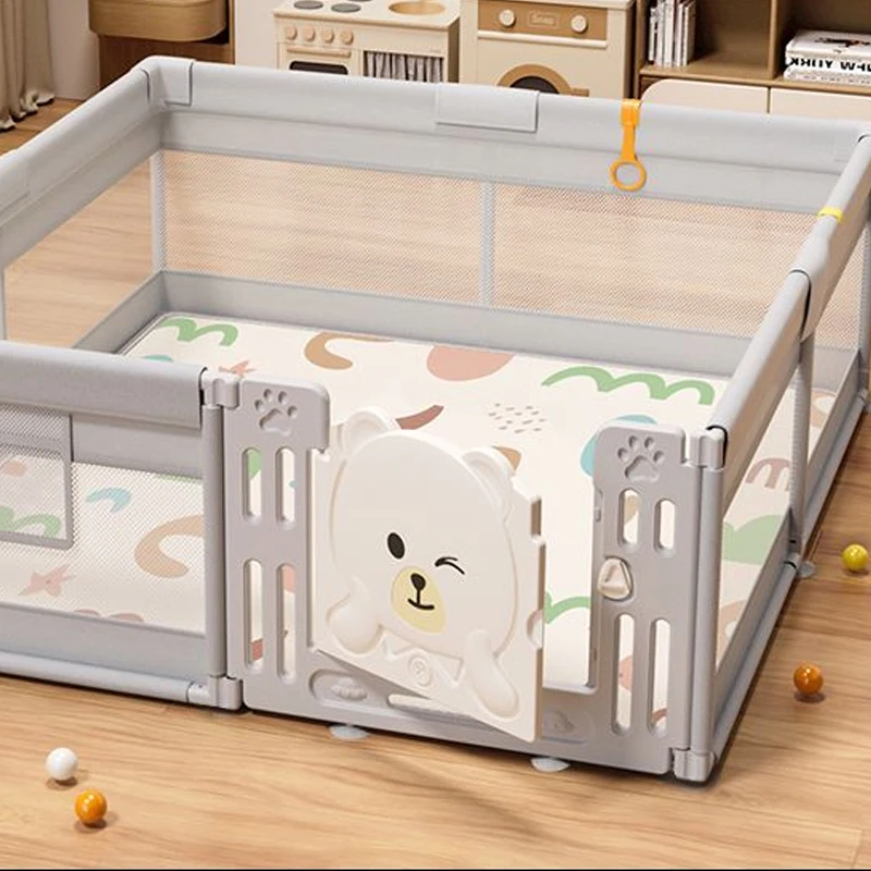 Parque infantil acolchado para bebés con valla segura - imagen 3