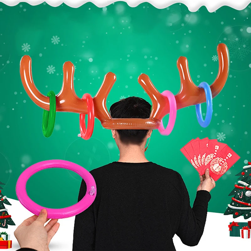 Juego de cuernos de reno inflables para fiesta infantil - imagen 5