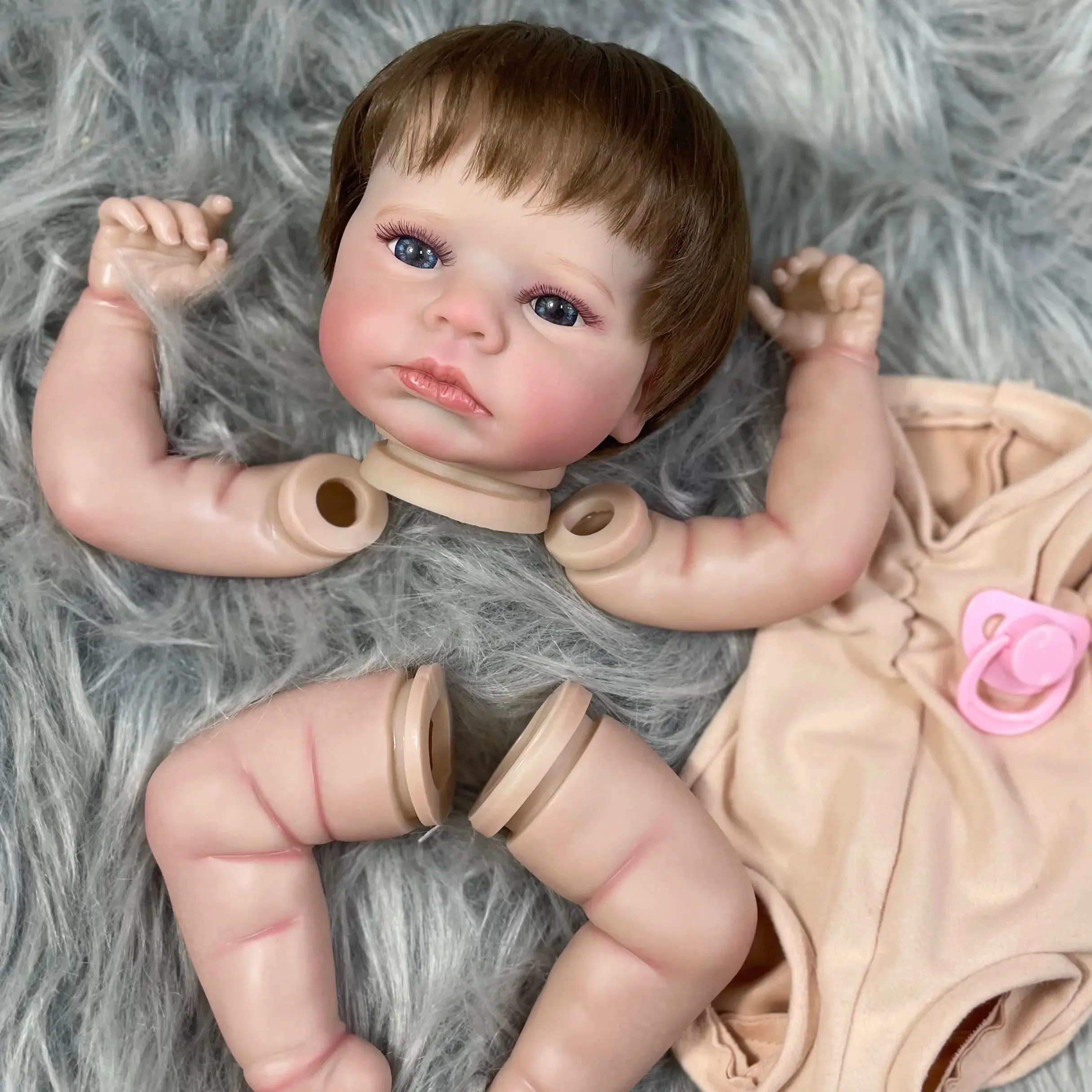 Muñeca realista LouLou Awake con ojos azules y pelo enraizado - imagen 3