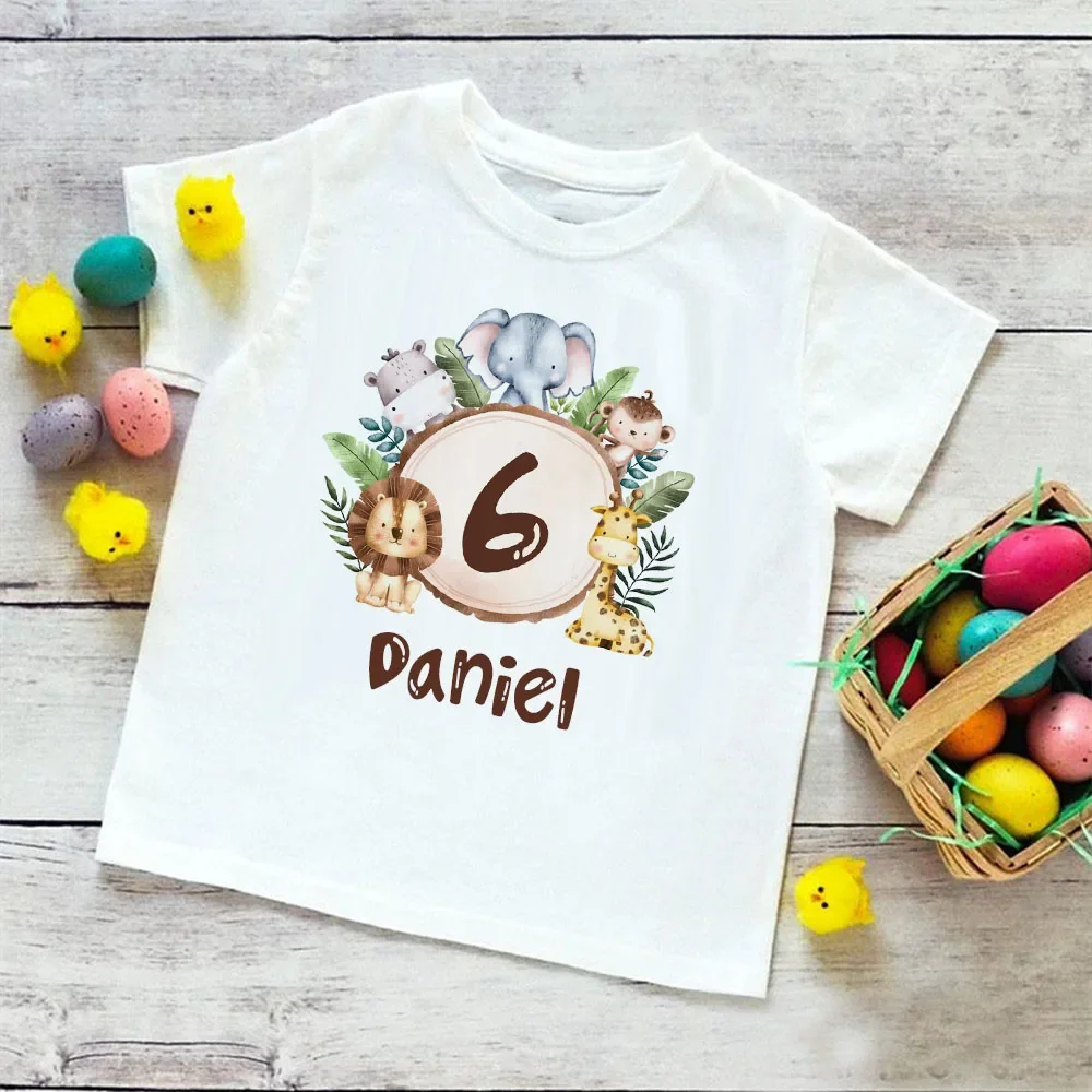 Camiseta de cumpleaños personalizada para niños con nombre de animales - imagen 5