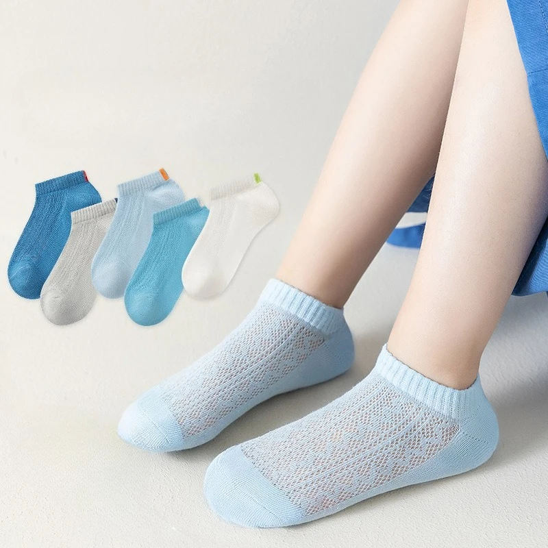 Conjunto calcetines cortos para niños - azul degradado, algodón suave - imagen 2