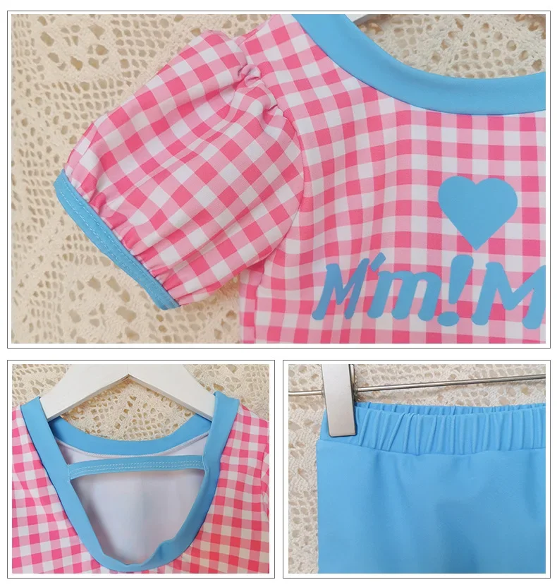 Gorro baño bebé niña con dos piezas traje playa dulce verano - imagen 2