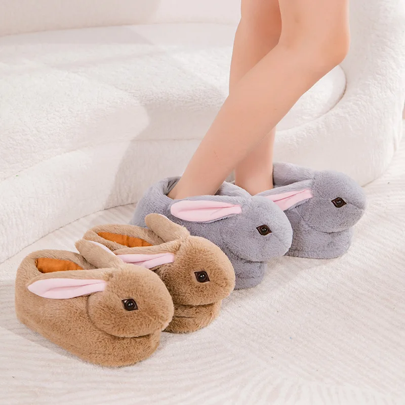 Zapatillas de conejo peluche suaves niñas interior - imagen 2