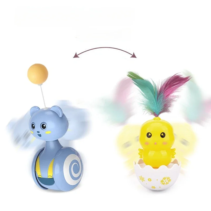 Juguete interactivo con plumas para gatos – Movimiento automático oscilante - imagen 2