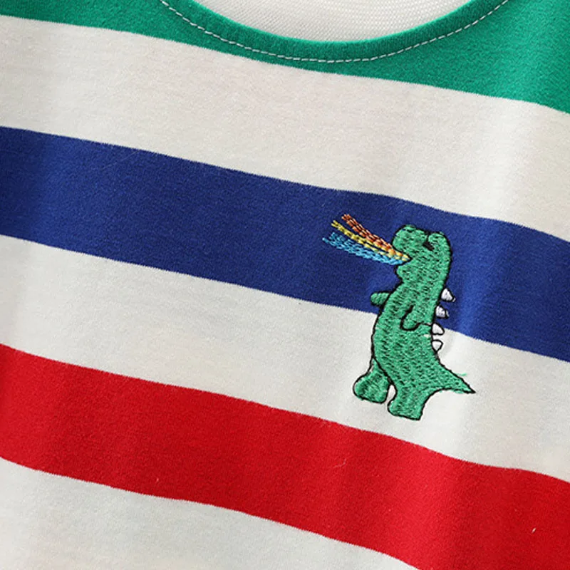 Conjunto de verano para niño pequeño a rayas con camiseta y bermudas - imagen 5
