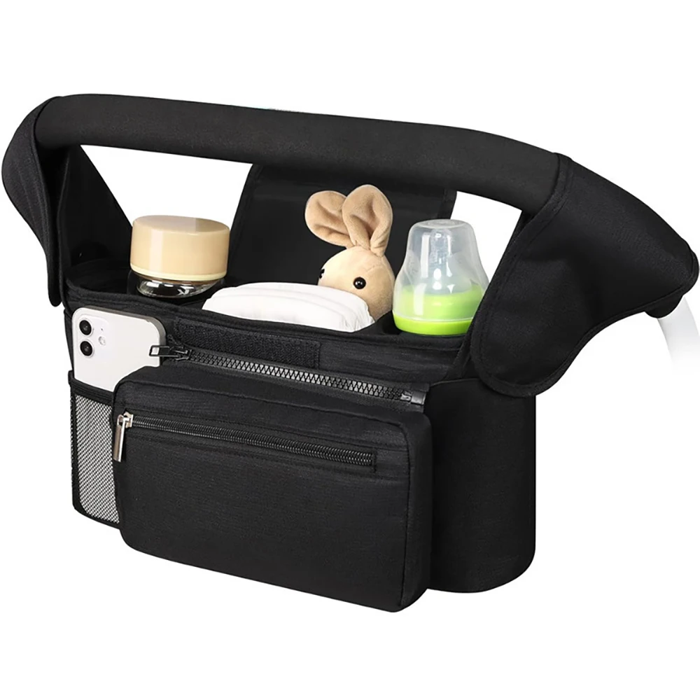 Bolsa de pañales impermeable para carrito con correa desmontable