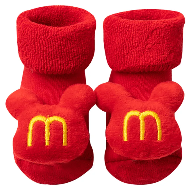 Calcetines navideños de algodón con suela antideslizante para bebés - imagen 3