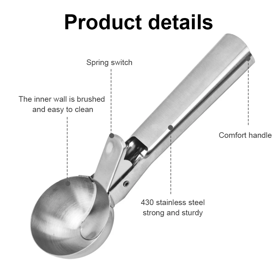 Cuchara multifunción para helado y fruta – Acero inoxidable