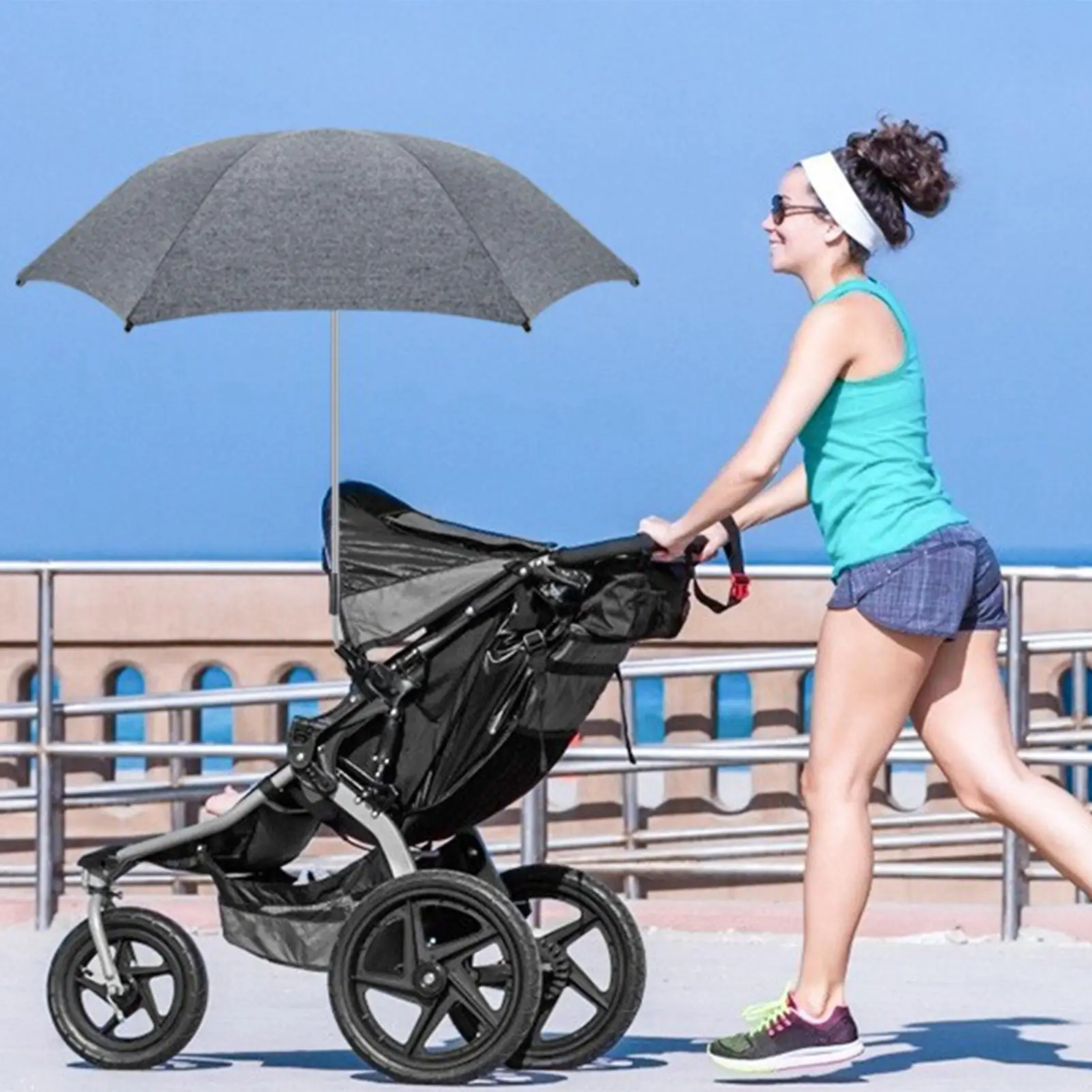 Parasol ajustable con bloqueo de dirección
