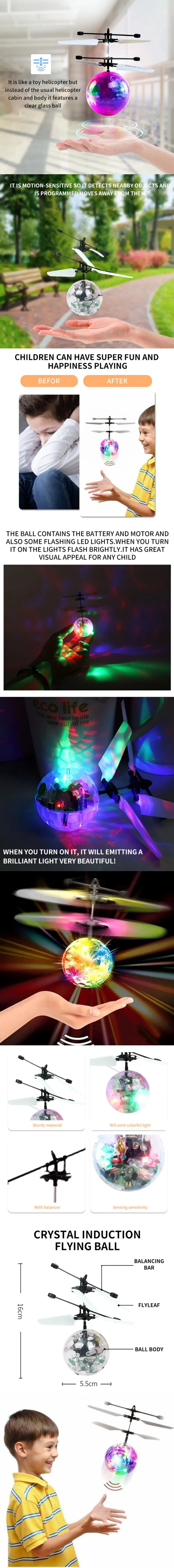 Dron LED colorido tipo pelota voladora