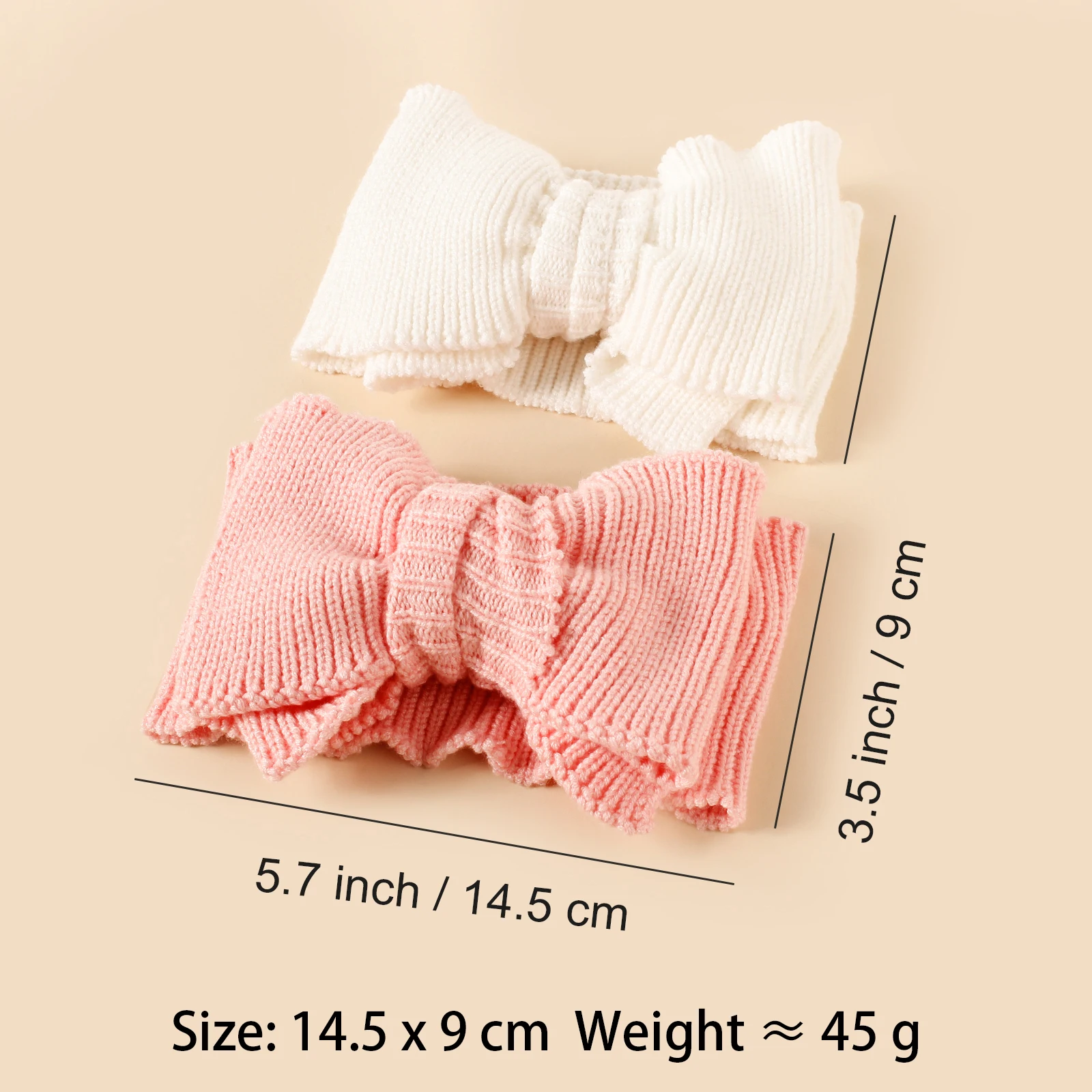 Diadema bebé de crochet con nudo superior y turbante cálido - imagen 3