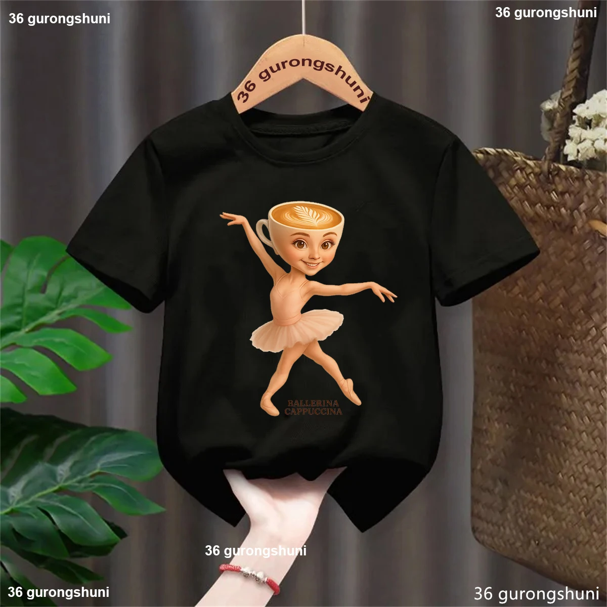 Camiseta de niña de verano con estampado bailarina Cappucina - imagen 3