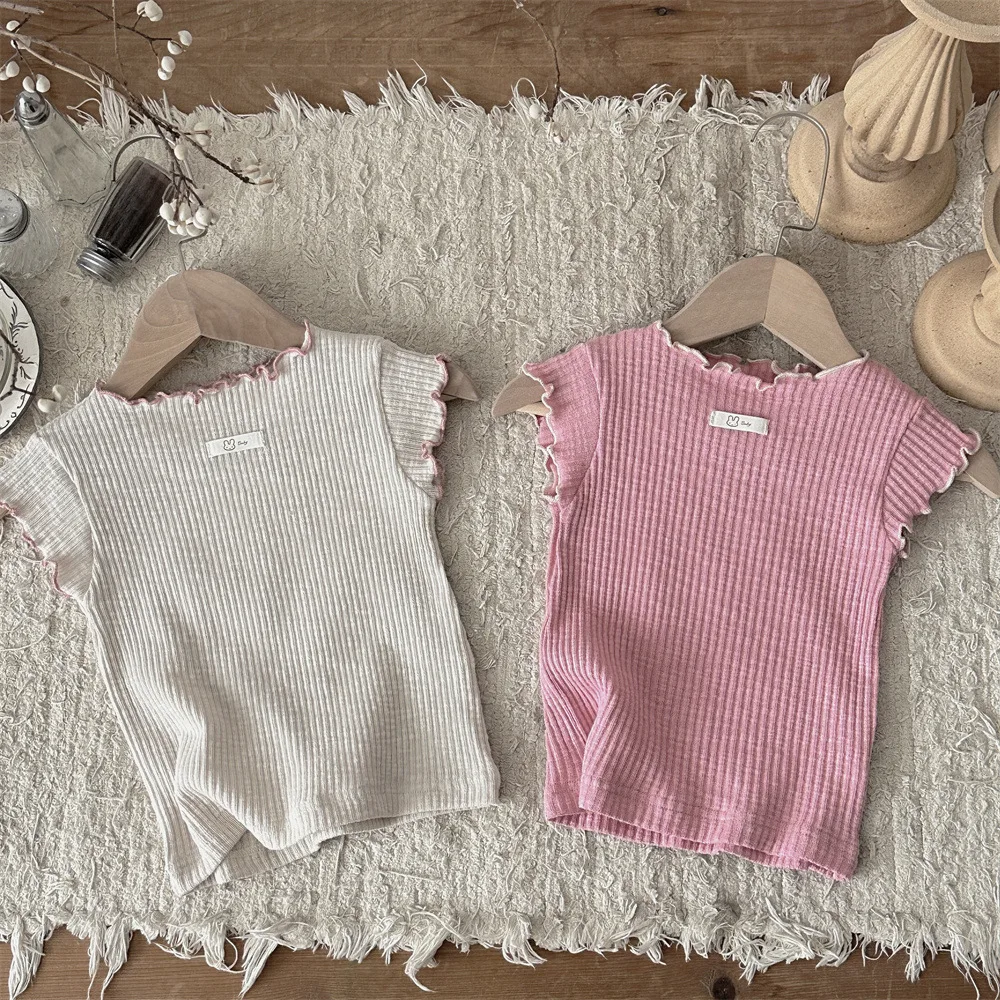 MILANCEL camiseta de verano para bebé color liso cómoda