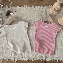 MILANCEL camiseta de verano para bebé color liso cómoda