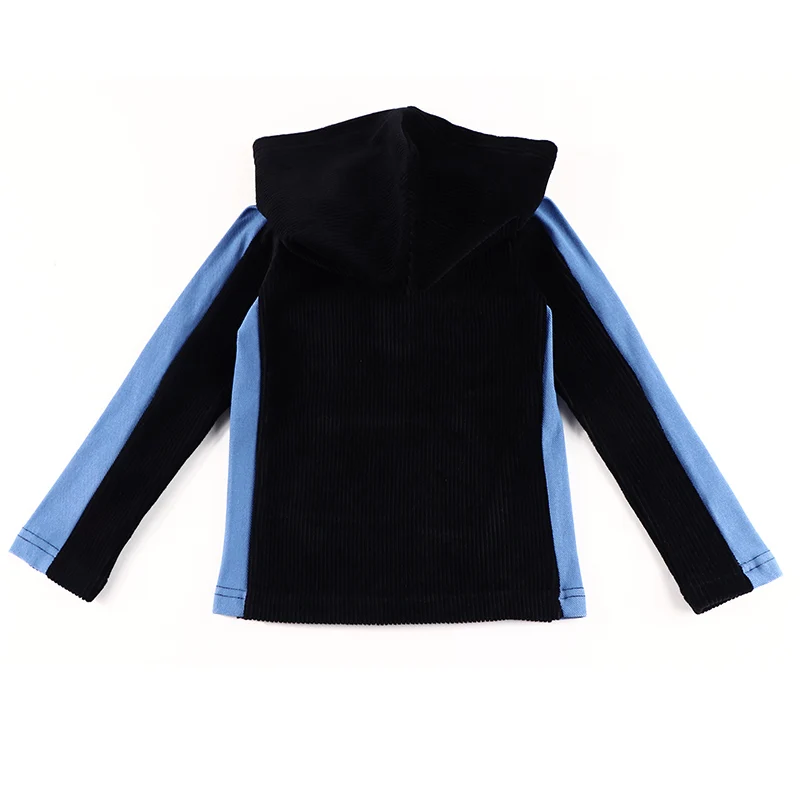Conjunto infantil de pana y mezclilla con capucha para niños pequeños