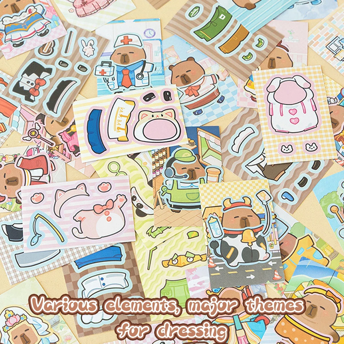 Pegatinas mini capibara para niños, juego portátil de bolsillo - imagen 4