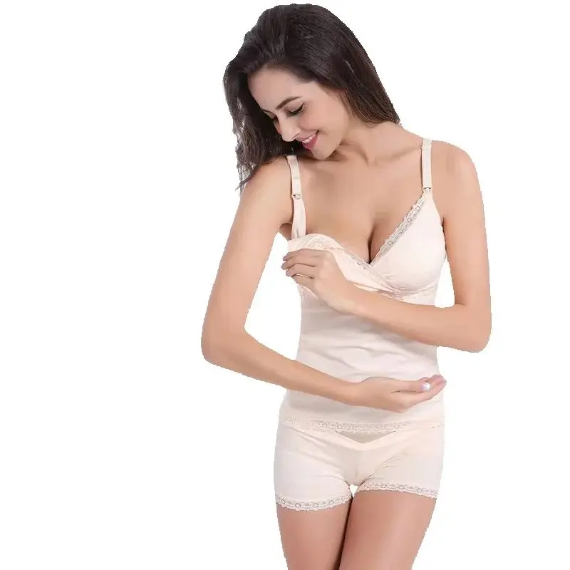 Conjunto posparto: sujetador de lactancia para dormir y shorts - imagen 5