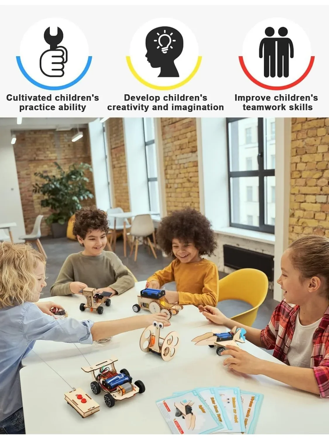 Kits STEM para coches y puzzles de madera 3D - Juguetes educativos - imagen 5